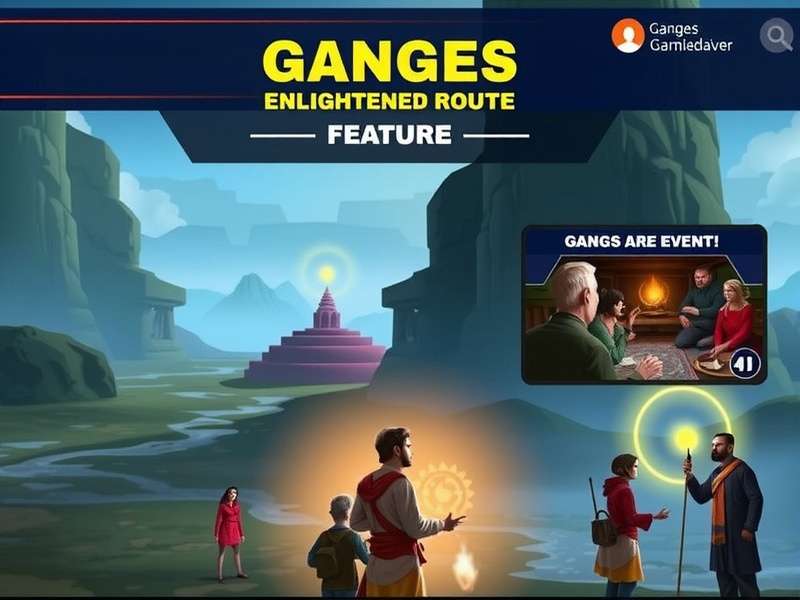 Ganges Enlightened Route gameplay screenshot showing spiritual journey